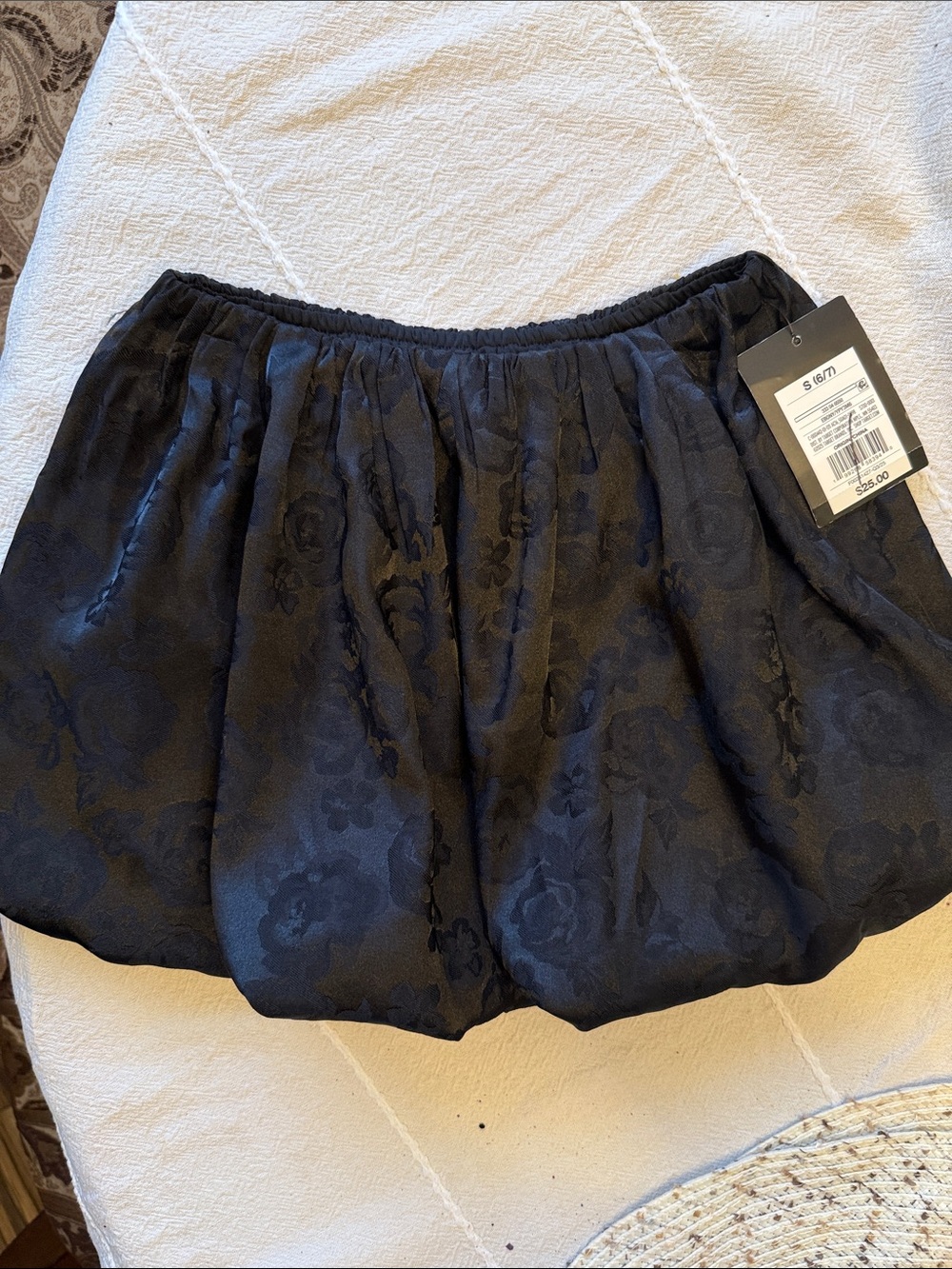 Girls bubble satin floral skirt